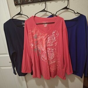 Jms By Hanes Essentials Womens Long‎ Sleeve Tops Bundle Size 5X/5XG Lot of 3